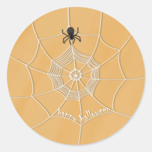 Sticker Rond Bonne Halloween mignonne araignée Éffrayante mer
