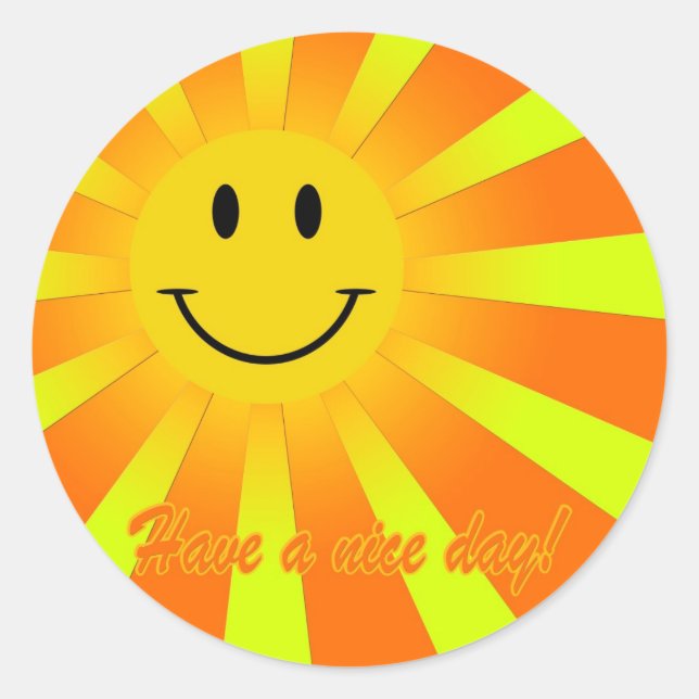Sticker Rond Bonne journée ! (Devant)