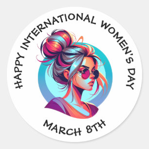 Sticker Rond Bonne Journée internationale de la femme   8 mars