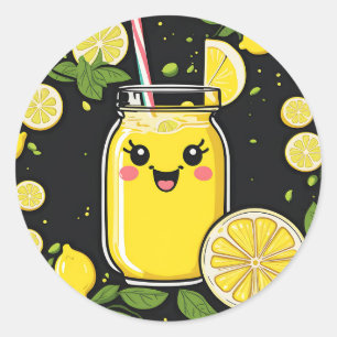 Sticker Rond Bonne Mignonne Lemonade