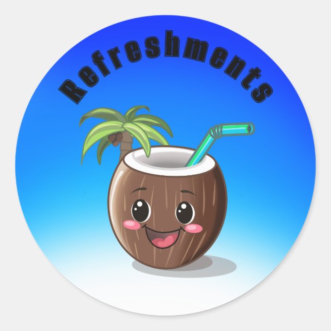 Sticker Rond Bonne noix de coco (Devant)