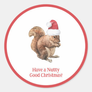 Sticker Rond Bonne NOMBRE Vacances d'écureuil de Noël