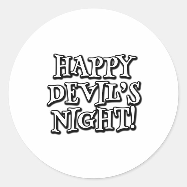 Sticker Rond Bonne nuit au diable (Devant)