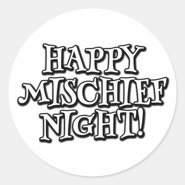 Sticker Rond Bonne Nuit Mischief ! (Devant)