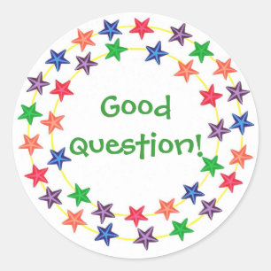 Sticker Rond Bonne question, Cercle des étoiles colorées autoco