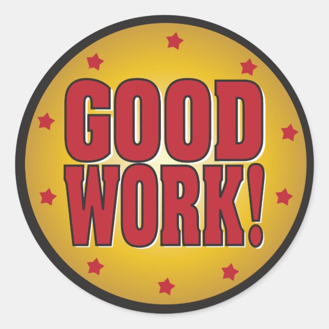 Sticker Rond BONNE reconnaissance et appréciation du travail (Devant)