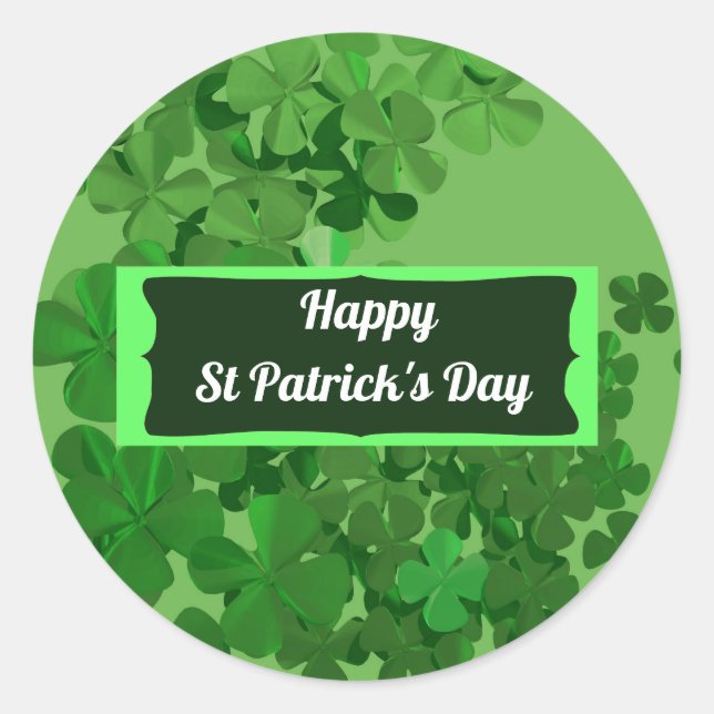 Sticker Rond Bonne Saint Patrick et Bonne chance Personnalisée (Devant)