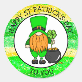 Sticker Rond Bonne Saint Patrick pour vous | Cute Leprechaun