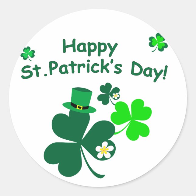 Sticker Rond Bonne Saint Patrick's Day (Devant)
