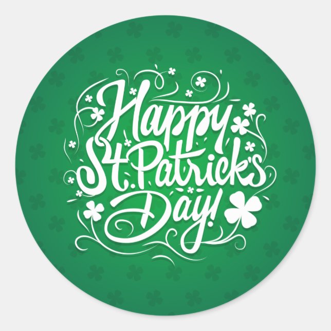 Sticker Rond Bonne Saint Patrick's Day (Devant)