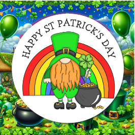 Sticker Rond Bonne Saint Patrick's Day | Gnome Leprechaun