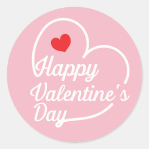 Sticker Rond Bonne Saint-Valentin, coeur lavé ID734