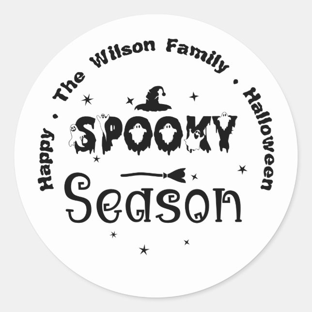 Sticker Rond Bonne saison Éffrayante d'Halloween (Devant)
