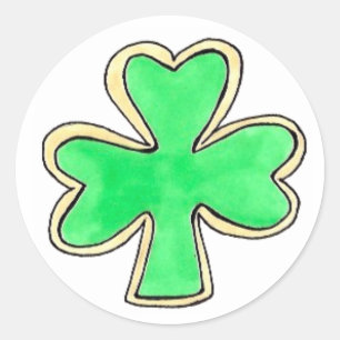 Sticker Rond Bonne St. Patrick's Day Shamrock sucre cookies