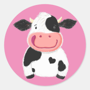 Sticker Rond Bonne vache laitière Little Holstein