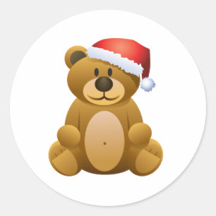 Sticker Rond Bonnes fêtes ours de nounours