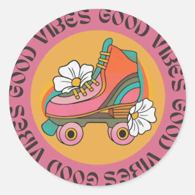 Sticker Rond Bonnes ondes (Devant)