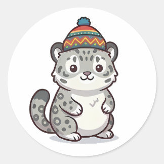 Sticker Rond Bonnet Léopard