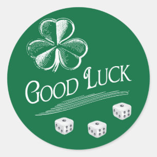 Sticker Rond Bonnet vert bonne chance