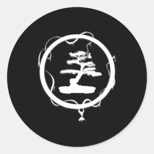 Sticker Rond bonsai arbre dans cercle zen paix spirituelle