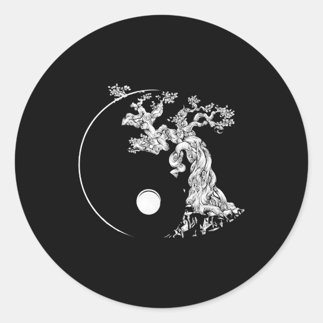Sticker Rond bonsai tree japonais bouddhiste zen (Devant)