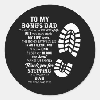 Sticker Rond Bonus Papa Fête des pères Cadeau De Stepdad Pour