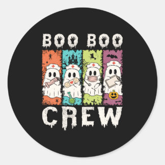 Sticker Rond Boo Boo Crew Infirmière d'Halloween