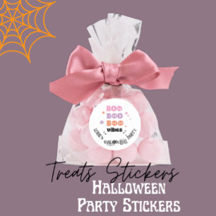 Sticker Rond BOO BOO Vibes Halloween Personnalisé