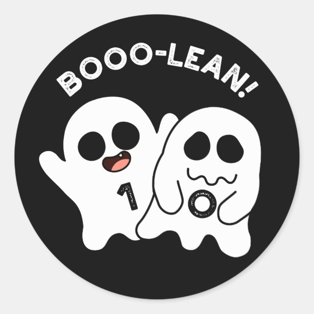 Sticker Rond Boo-lean Funny Computer Ghost Boolean Pun Dark BG (Devant)