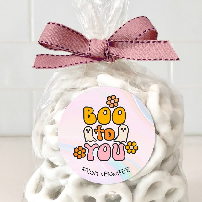 Sticker Rond Boo to you migre Halloween (Personalized Halloween Sticker)