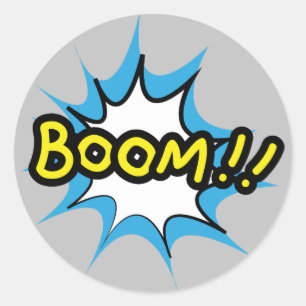 Sticker Rond Boom de la bande dessinée