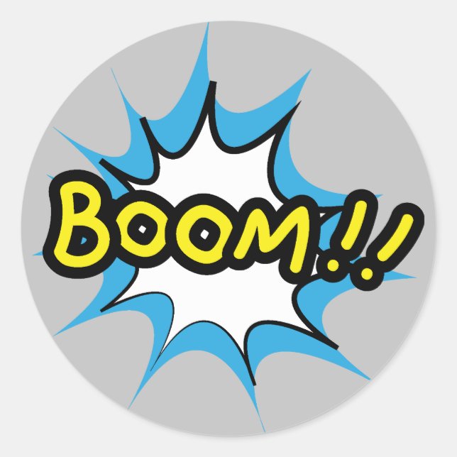 Sticker Rond Boom de la bande dessinée (Devant)