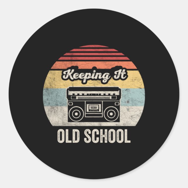Sticker Rond Boombox Keg It Old School Boombox (Devant)