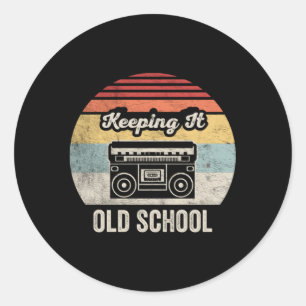 Sticker Rond Boombox Keg It Old School Boombox