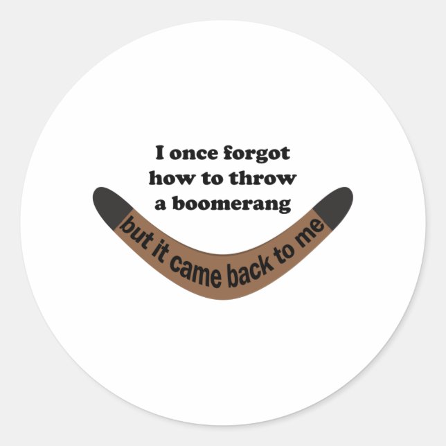 Sticker Rond Boomerang Joke (Devant)