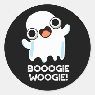 Sticker Rond Booogie Woogie Funny Musique Ghost Pun Dark BG