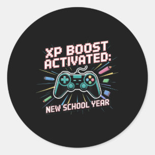 Sticker Rond Boost d'Xp, Nouvelle Année Scolaire, Rentrée Scola