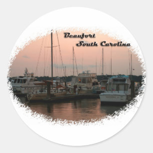 Sticker Rond Bord de mer, Beaufort, Sc