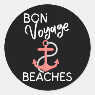 Sticker Rond Bord de mer des plages de Bon Voyage pour femmes