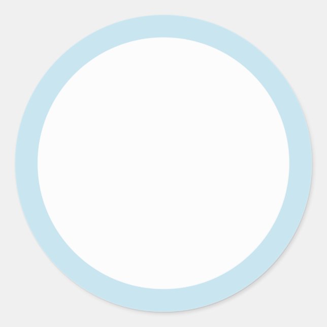 Sticker Rond Bordure bleu ciel pâle vide (Devant)