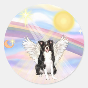 Sticker Rond Bordure Collie