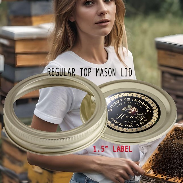 Sticker Rond Bordure d'abeilles en peigne d'or de miel (Créateur téléchargé)