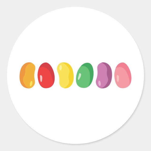 Sticker Rond Bordure de Jelly Bean (Devant)