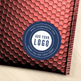 Sticker Rond Bordure moderne Ajouter votre logo Merci Couleur p