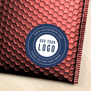 Sticker Rond Bordure moderne Ajouter votre logo Merci Couleur p