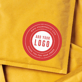 Sticker Rond Bordure moderne Ajouter votre logo Merci Couleur p