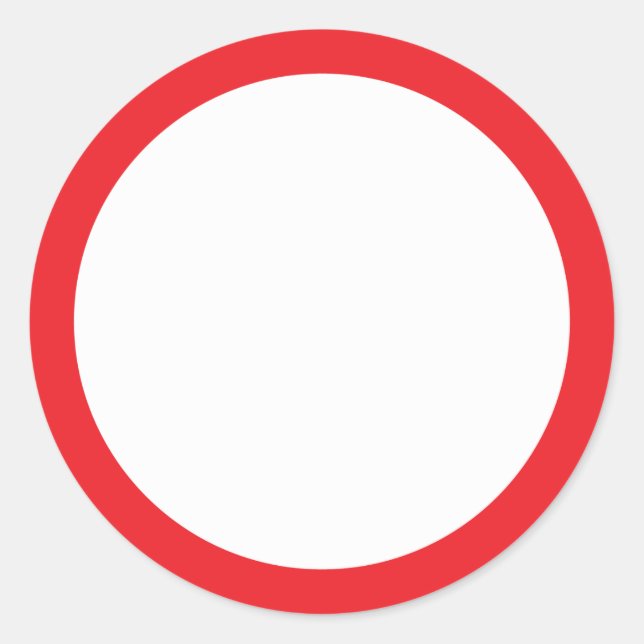 Sticker Rond Bordure rouge vierge (Devant)