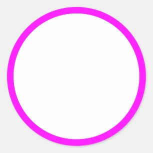 Sticker Rond Bordure simple blanche et magenta