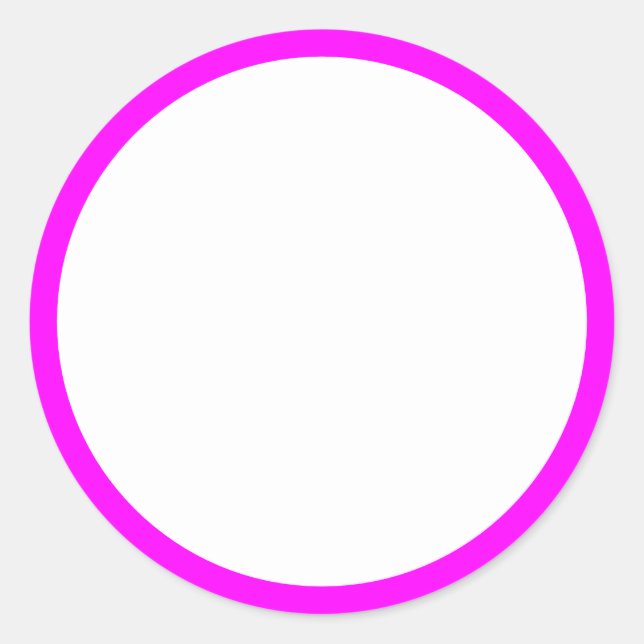Sticker Rond Bordure simple blanche et magenta (Devant)