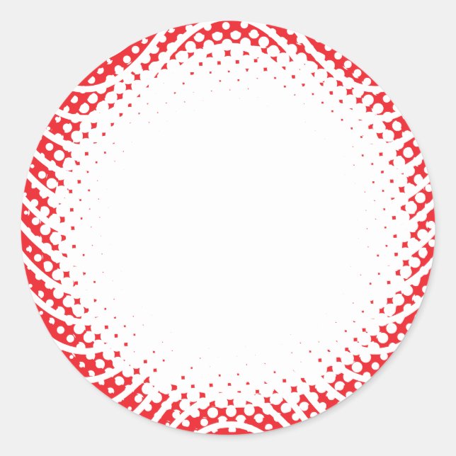 Sticker Rond Bordure vague Noir blanc personnalisé (Devant)